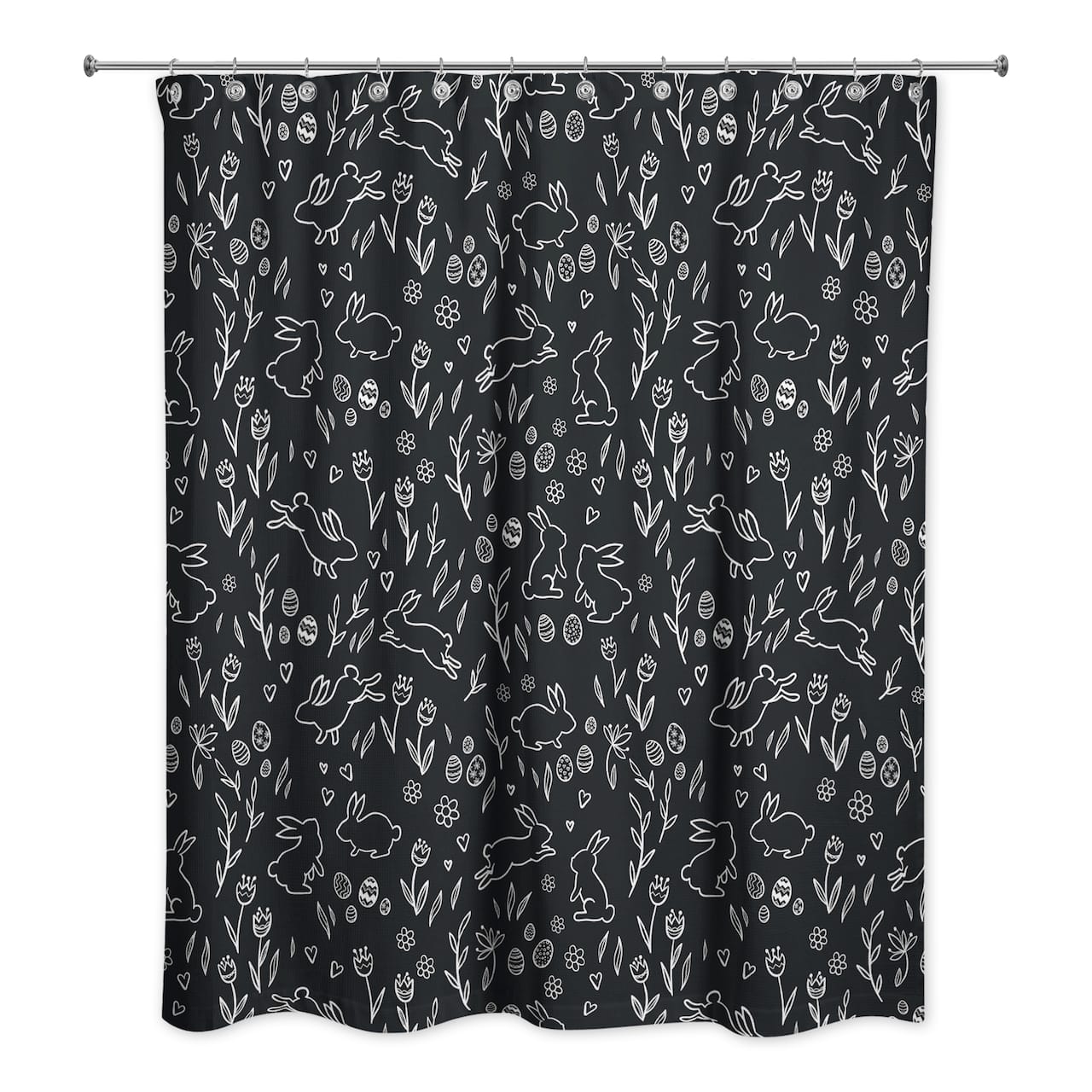 Chalk Easter Bunny Shower Curtain 71" x 74" Shower Curtain